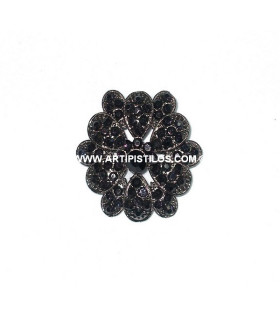 BROCHE DOUBLE FLEUR STRASS