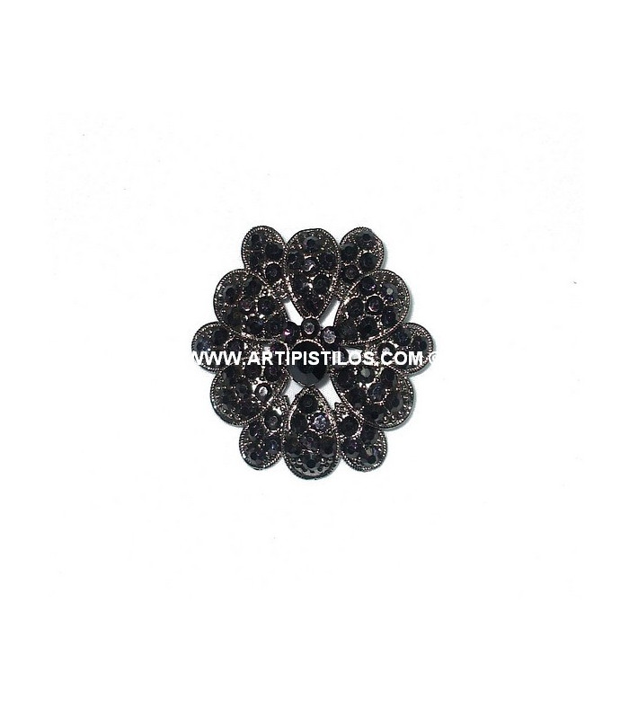 BROCHE DOUBLE FLEUR STRASS