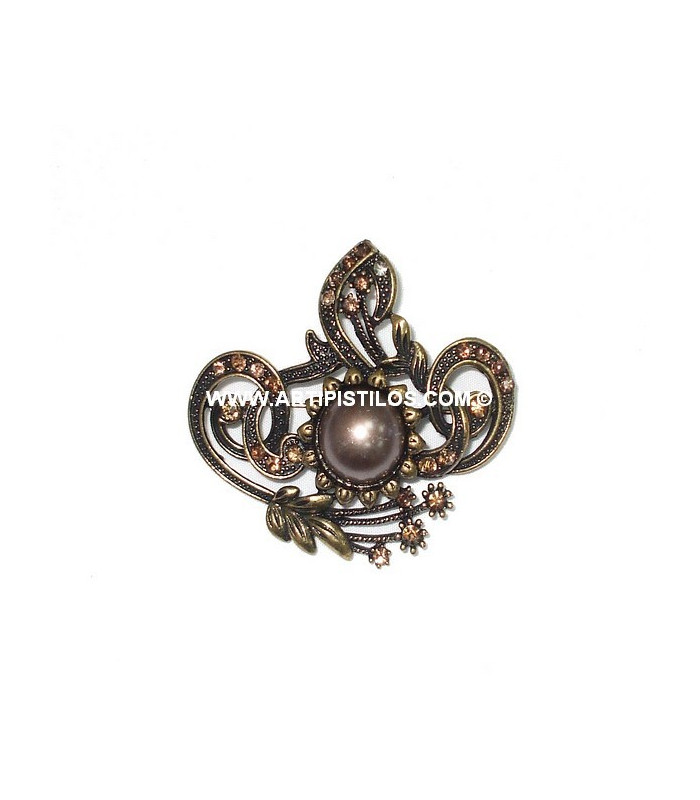 BROCHE GRIBOUILLIS BRONZE/RHODIUM