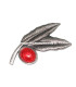 BROCHE 2 PLUMES + PIERRE