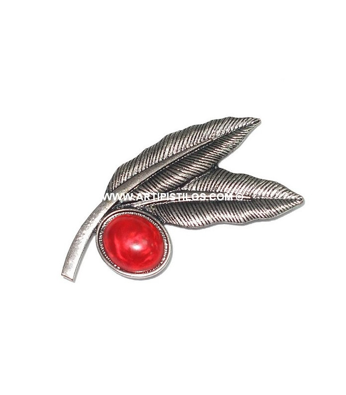 BROCHE 2 PLUMES + PIERRE