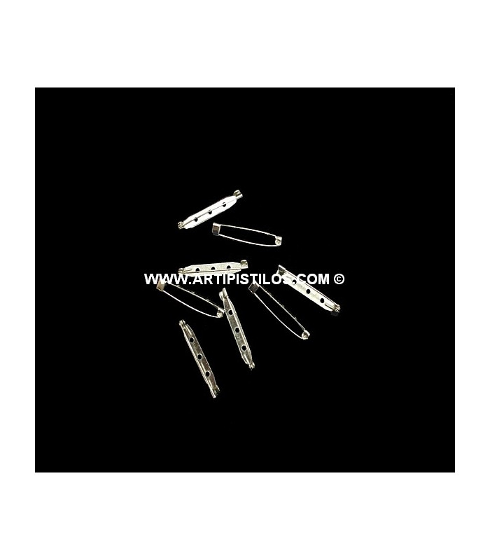 BROCHE ÉPINGLE À NOURRICE ARGENTÉ MOYENNE