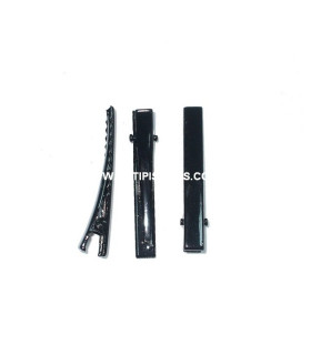 BARRETTE PINCES À CHEVEUX TYPE CROCODILE NOIR 4,5 CMS.