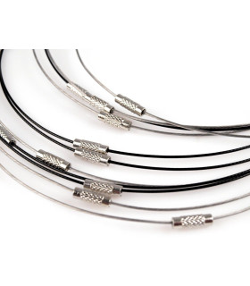 COLLIER TOUR DE COU FIL À MÉMOIRE + FERMOIR À VIS