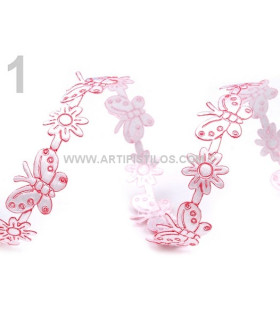 APPLICATION SATIN FLEURS ET PAPILLONS