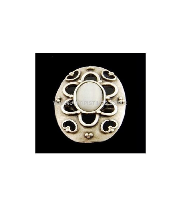 BROCHE OVALE PIERRE CENTRALE