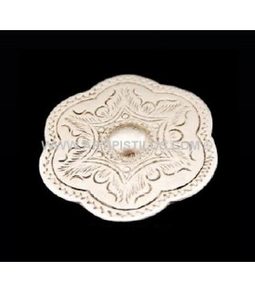 BROCHE FLEUR BOUTON RELIEF