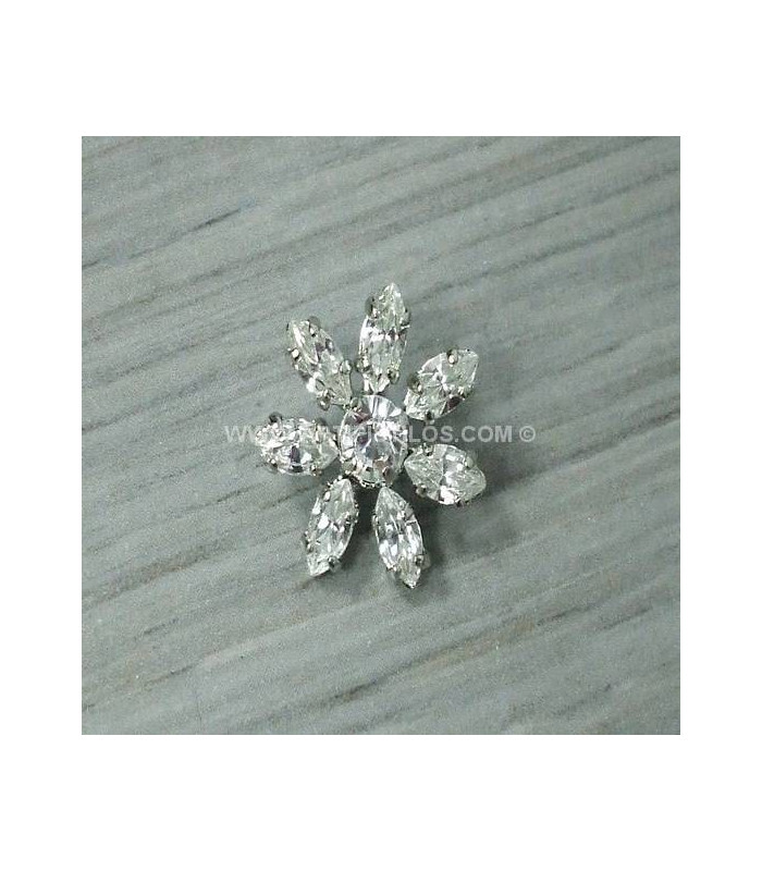 BOUTON MOYEN FLEUR CRISTAL SWAROVKI