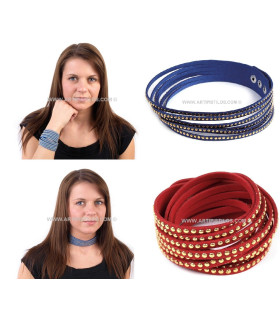 BRACELET/COLLIER IMITATION CUIR