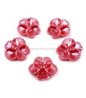 FLEUR DE PLASTIQUE EFFET NACRÉ 26 MM.