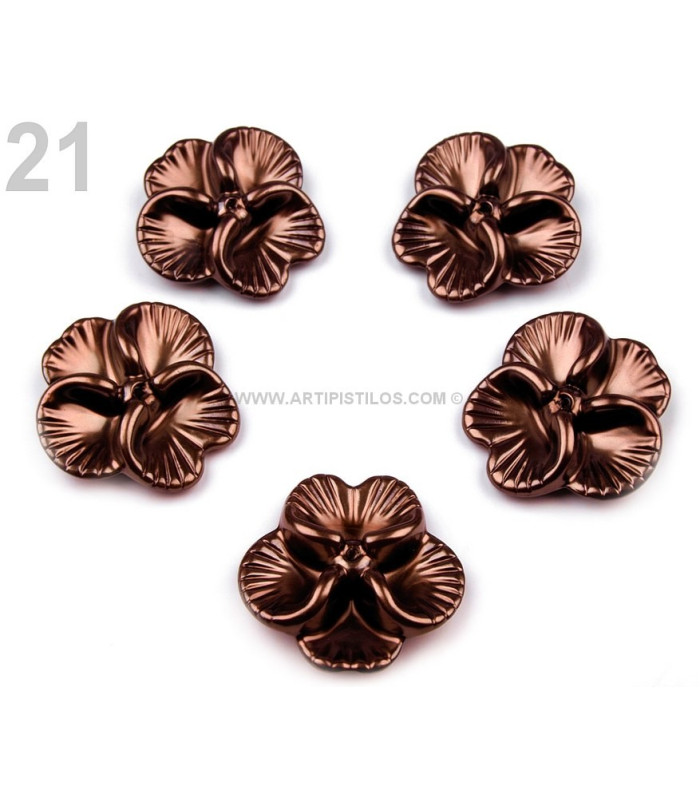 FLEUR DE PLASTIQUE EFFET NACRÉ 26 MM.