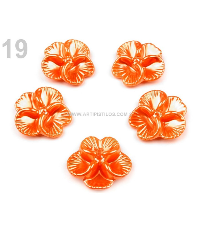 FLEUR DE PLASTIQUE EFFET NACRÉ 26 MM.