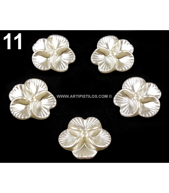 FLEUR DE PLASTIQUE EFFET NACRÉ 26 MM.