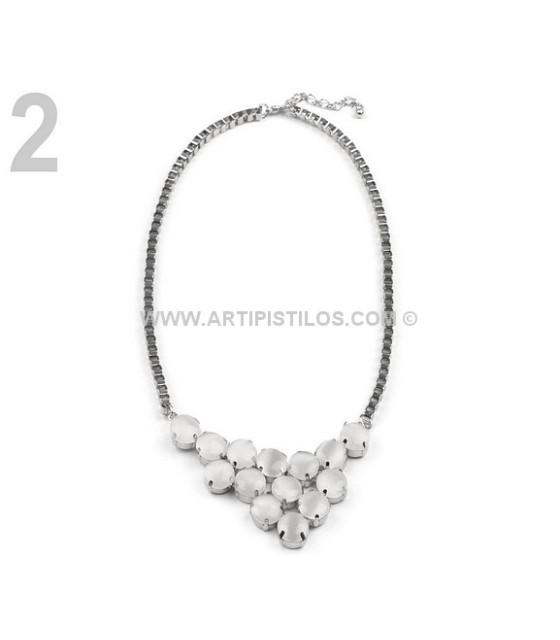 Collier Pierres De Cristal Argent - Colliers - fermoir