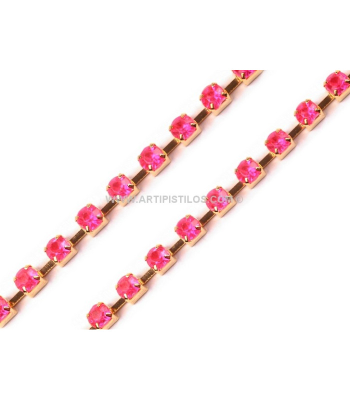 CHAÎNE STRASS MÉTALIQUE 3,5 MM.