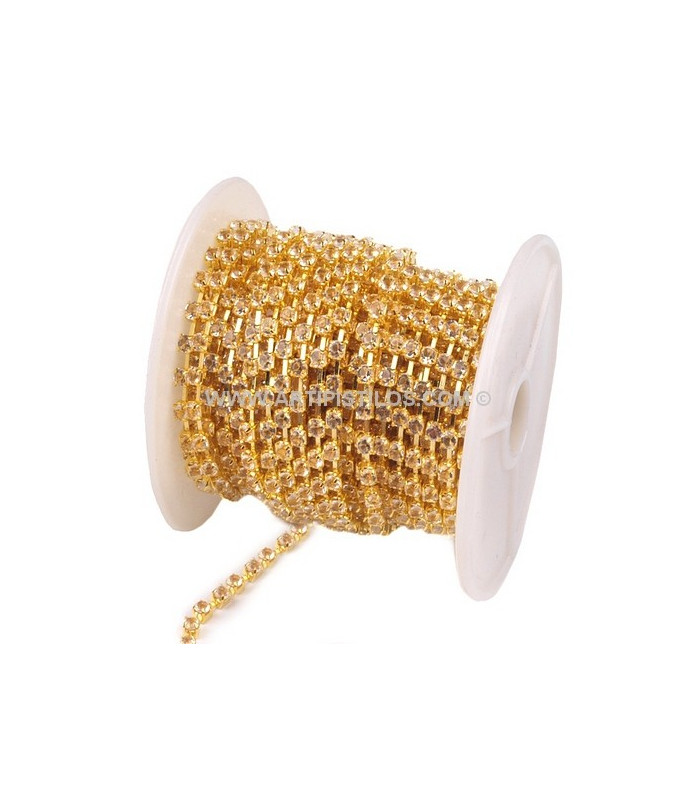 CHAÎNE STRASS MÉTALIQUE 3,5 MM.