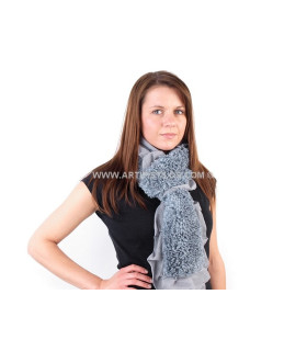 ÉCHARPE TISSU ET FOURRURE ARTIFICIELLE 30 X 200 CMS.