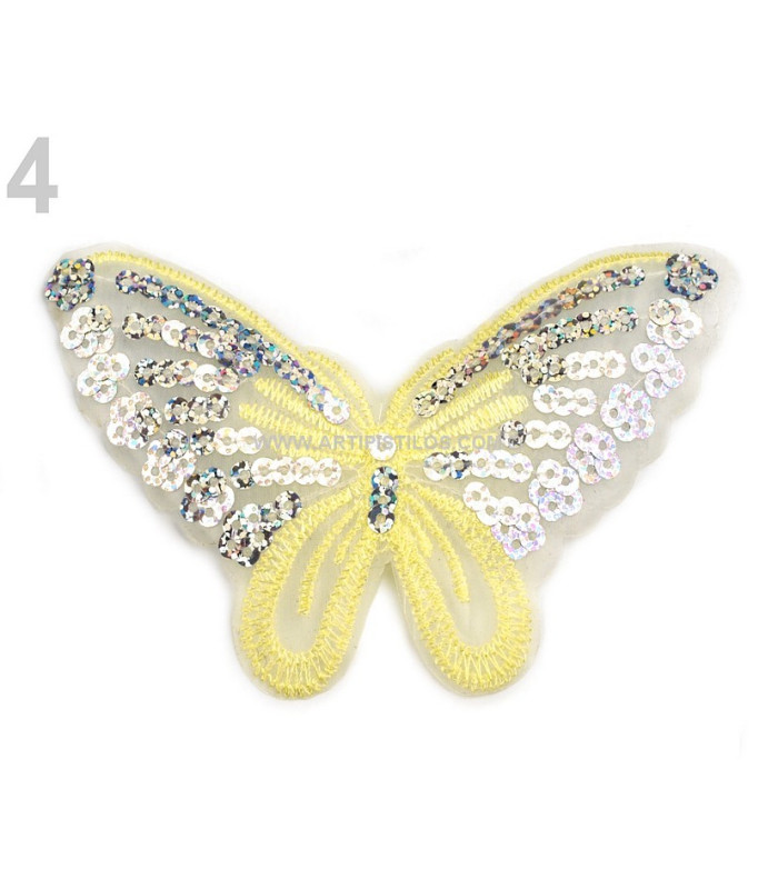 PAPILLON THERMOCOLLANT AVEC PAILLETTES 12,7 X 7,5 CM
