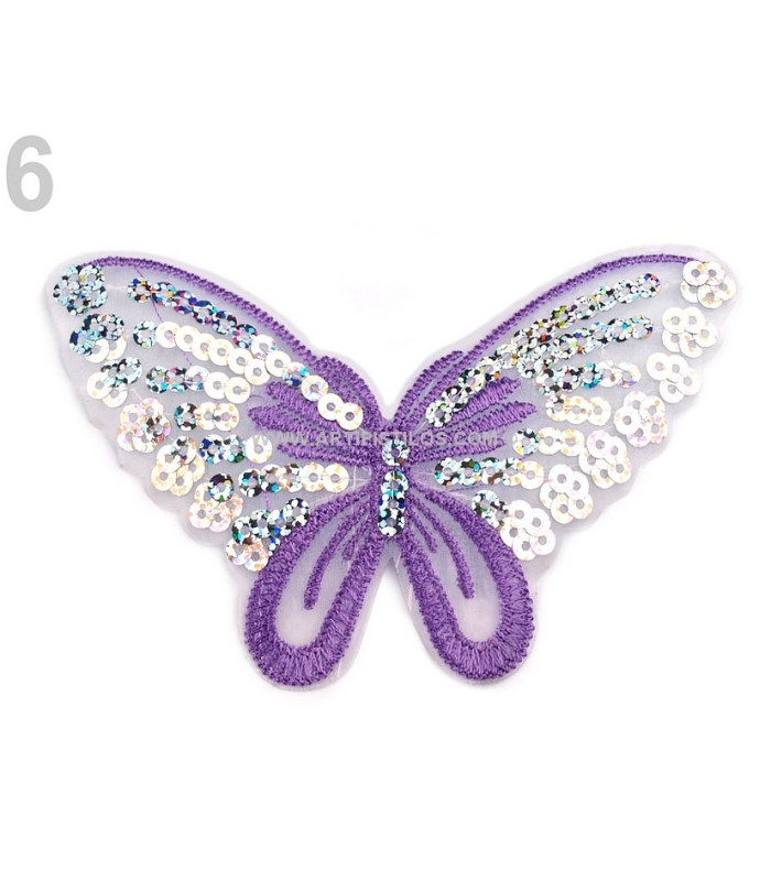 PAPILLON THERMOCOLLANT AVEC PAILLETTES 12,7 X 7,5 CM