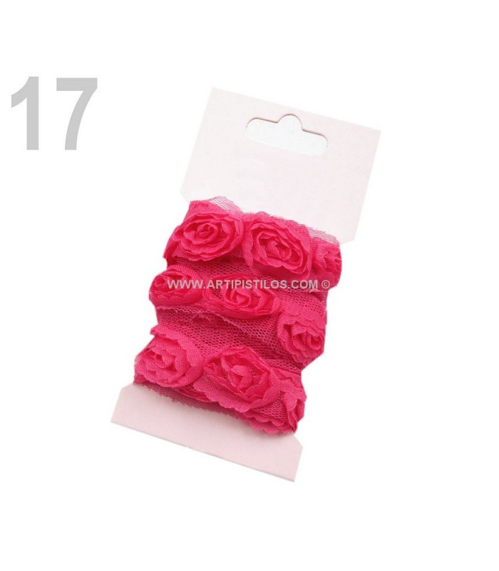 Bande de tulle avec roses. Largeur 20 mm