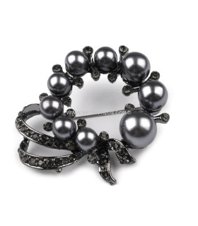 BROCHE DE NOIR PERLES