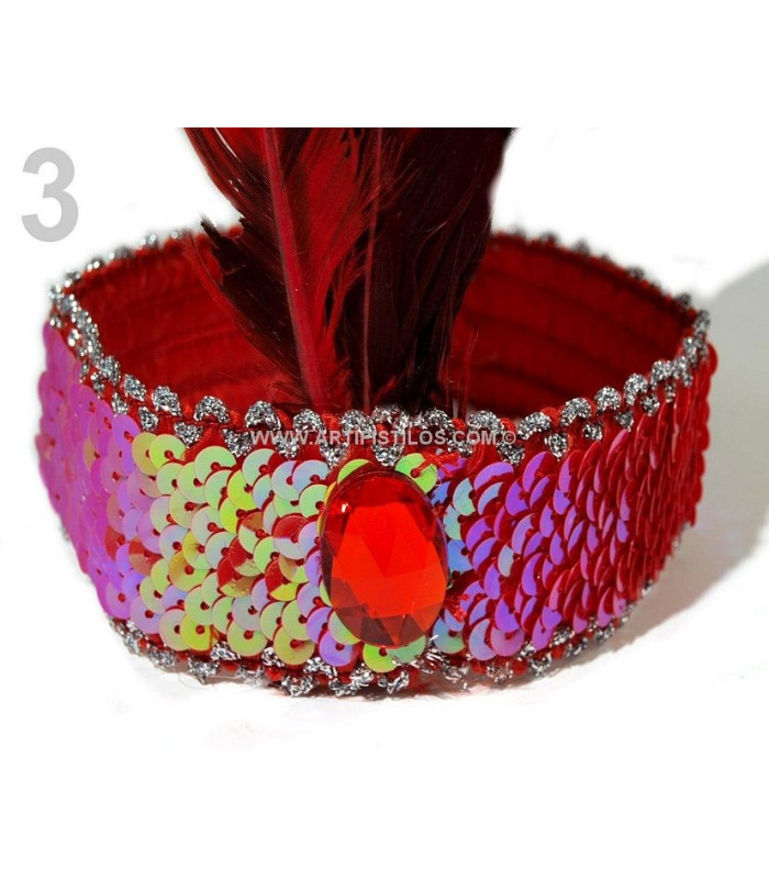 Bandeau pailleté avec plumes