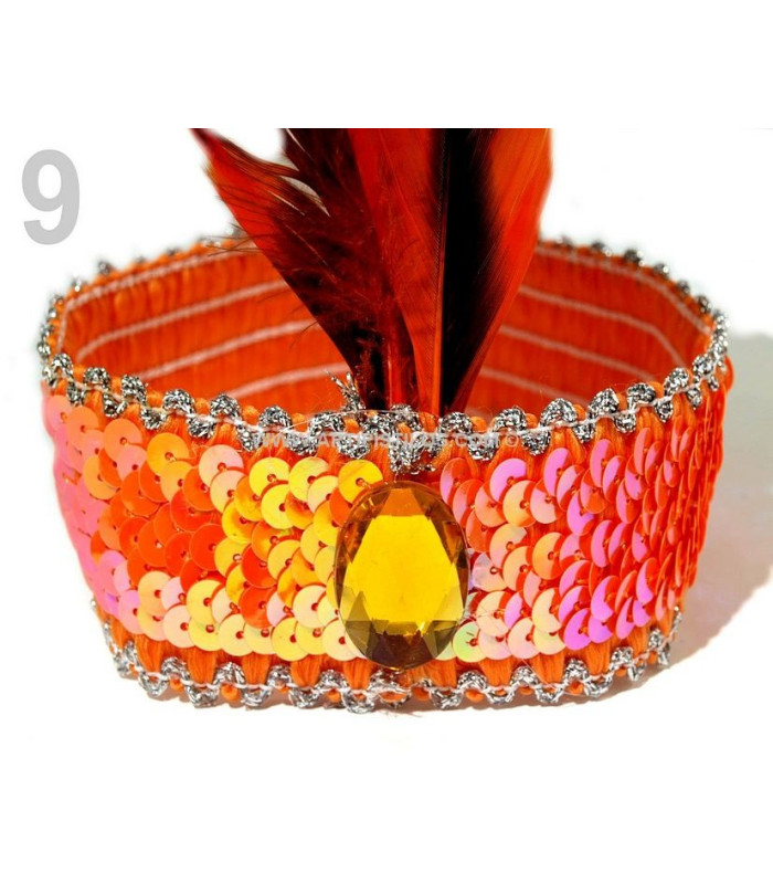 Bandeau pailleté avec plumes