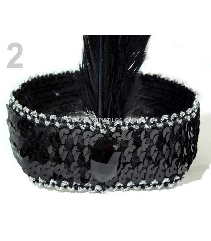 Bandeau pailleté avec plumes