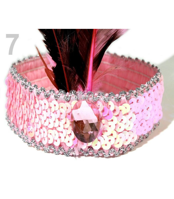 Bandeau pailleté avec plumes
