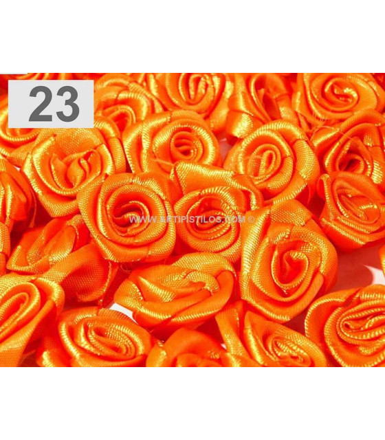 Minifleur En Satin 13-15 Mm Naranja Claro 13-15 Mm De Diámètre. - Mini-fleurs - roses