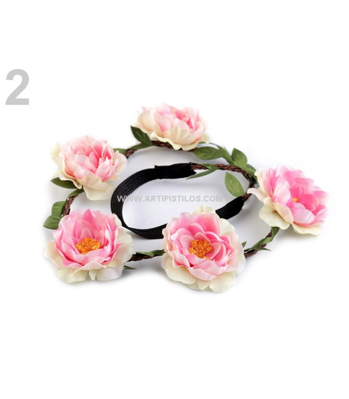 BANDEAU ÉLASTIQUE AVEC ROSES EN TISSU