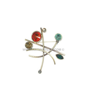 BROCHE CRISTAL COULEURS
