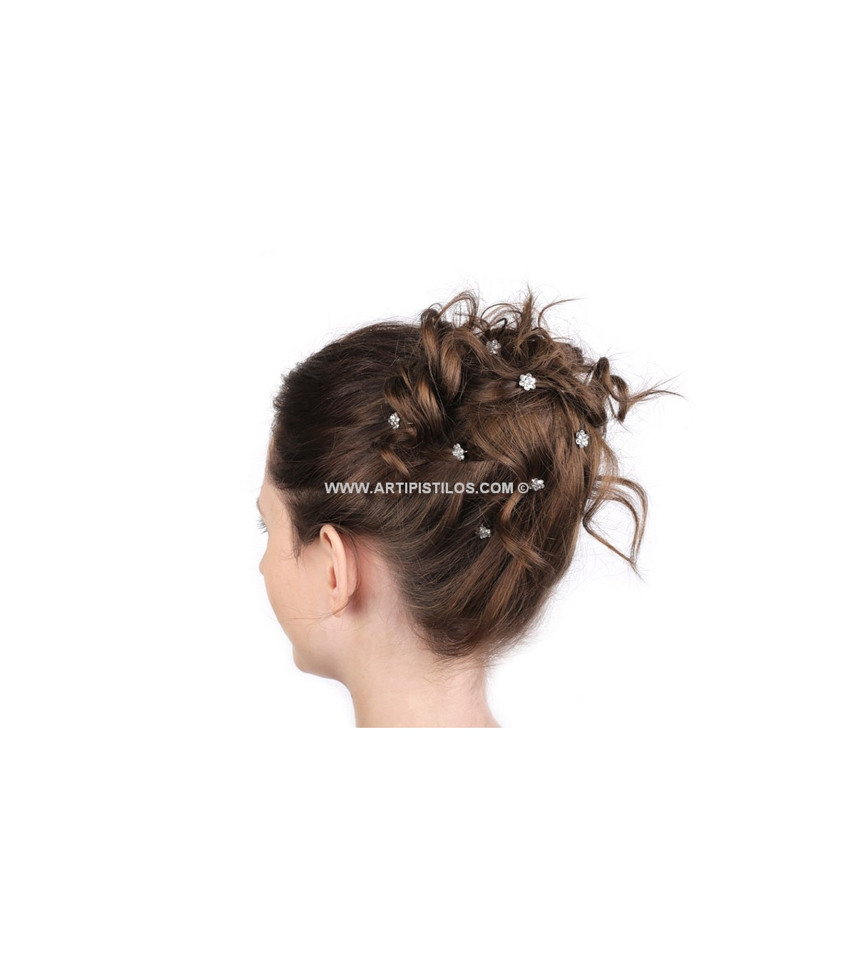 Épingle À Cheveux En Forme De Fleur Avec Strass - Épingles Avec Brillants -  Matériaux pour coiffes, bases, fleurs, plumes et plu