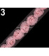 RUBAN ROSES DE TULLE AVEC PERLES