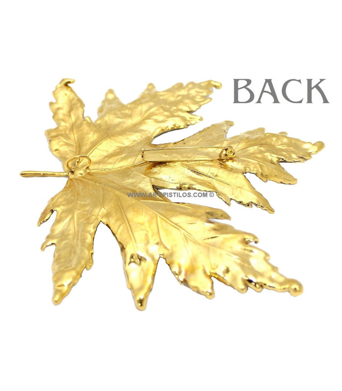 FEUILLES NATUREL DE ÉRABLE PLAQUÉ D'OR 24K 13 X 13 CMS.