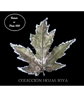 FEUILLES NATUREL DE ÉRABLE PLAQUÉ ARGENT 1000