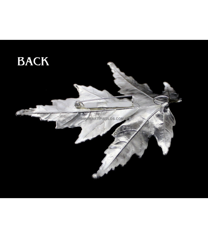FEUILLES NATUREL DE ÉRABLE PLAQUÉ ARGENT 1000