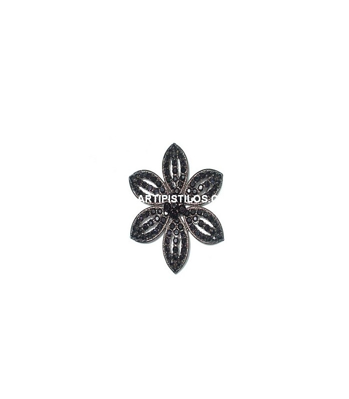 BROCHE FLEUR 6 POINTES STRASS