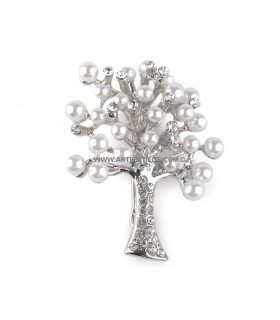 BROCHE PERLES + RHINESTONES