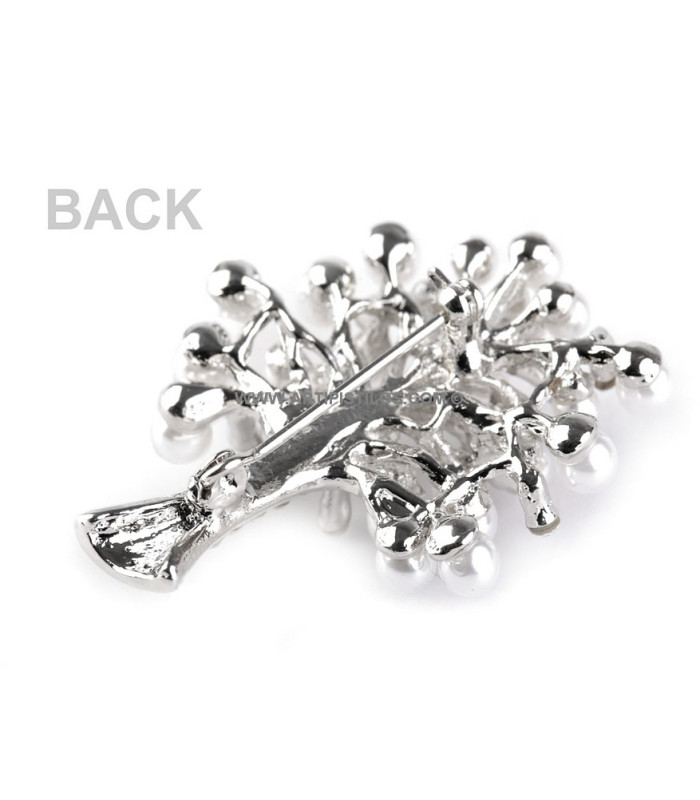 BROCHE PERLES + RHINESTONES