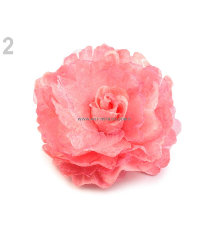ROSE EN TISSU 8 CMS. AVEC BROCHE