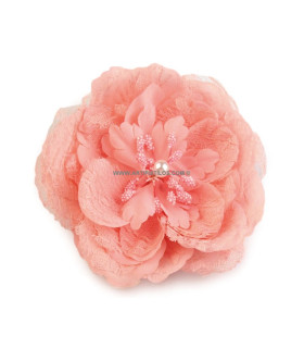 ROSE EN TISSU 11 CMS. AVEC BROCHE