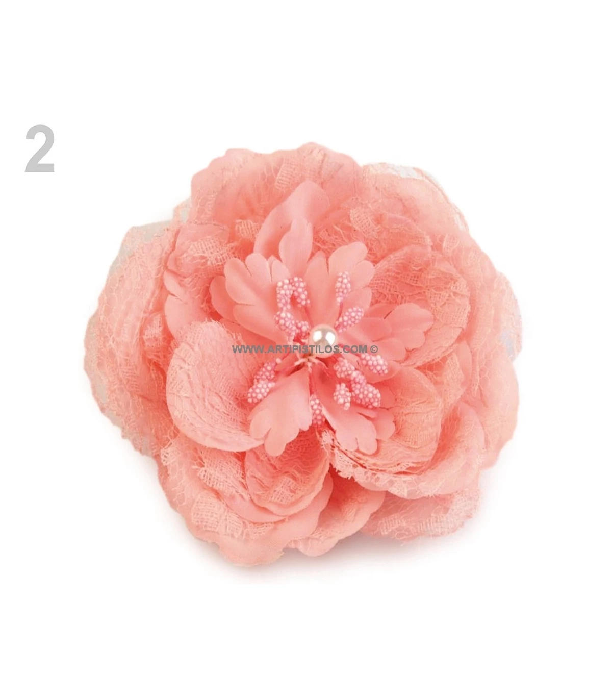Broches Fleur En Cristal Et Tissu - Lot De 2 (rose Et Bleu Gris) - Épingle Robe élégante Pour Femme
