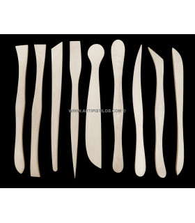 Set 9 outils en bois pour la modélisation
