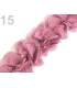 BANDE DE FLEURS EN TISSU COUSUES SUR FEUTRE.