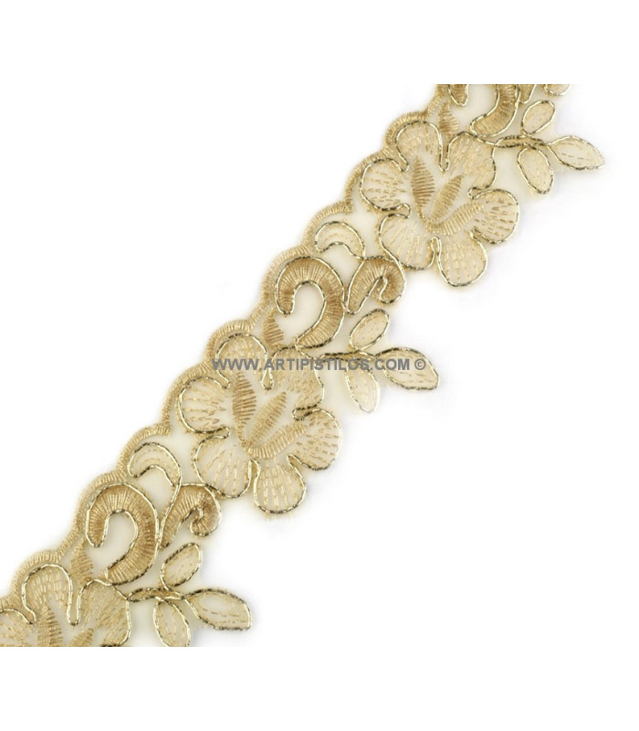 CINTA ORGANZA BORDADA CON LUREX