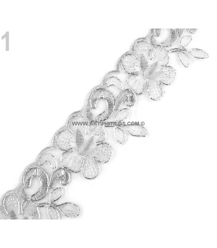 CINTA ORGANZA BORDADA CON LUREX