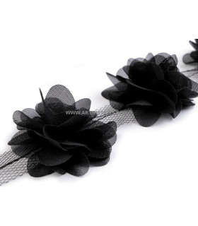 TIRA FLORES DE TUL 1 mt x 6 cm