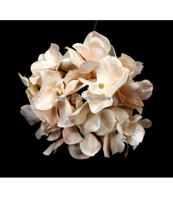 Hortensia En Tissu "mini" Saumon - Fleurs En Tissu