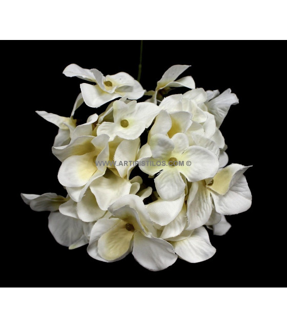 Hortensia En Tissu "mini" Offwhite - Fleurs En Tissu